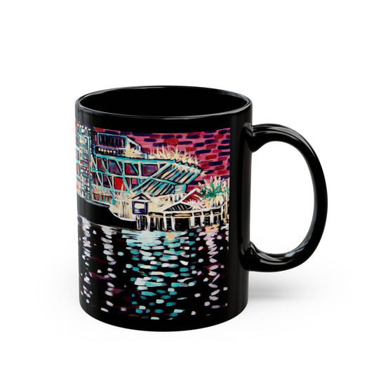 Vintage St. Pete Pier Black Mug