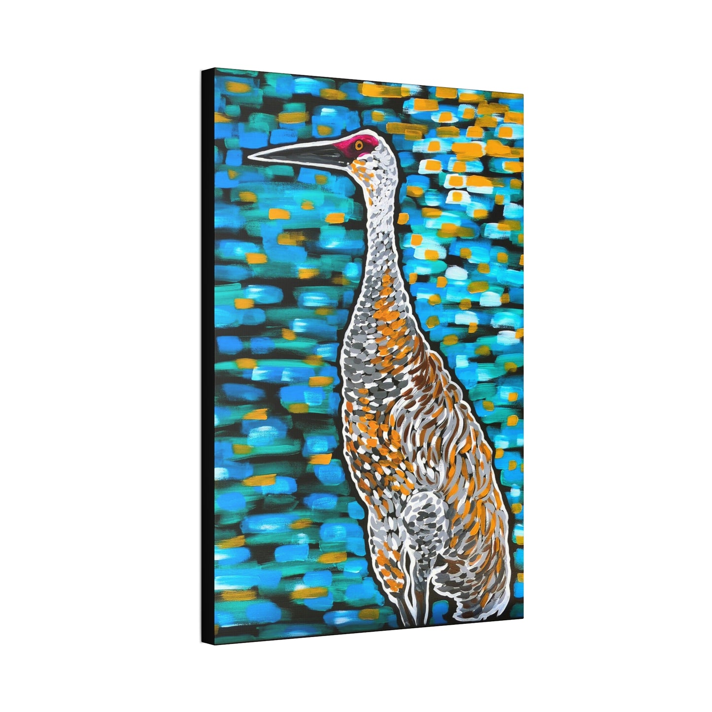 Sandhill Crane Striking AoB Premium 1.5'' Gallery Canvas